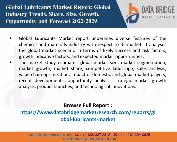 global lubricants market report global industry