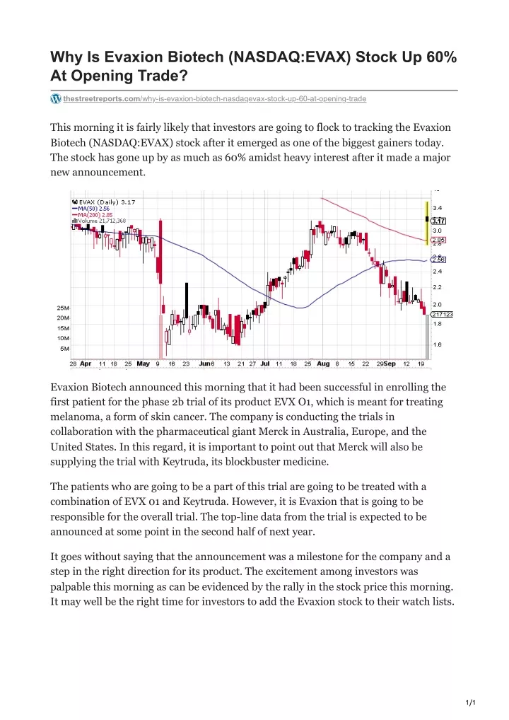 why is evaxion biotech nasdaq evax stock