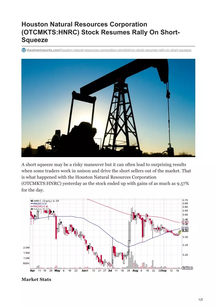 houston natural resources corporation otcmkts