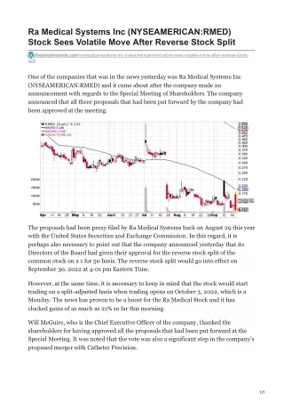 ra medical systems inc nyseamerican rmed stock