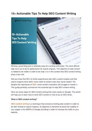 15  Actionable Tips To Help SEO Content Writing