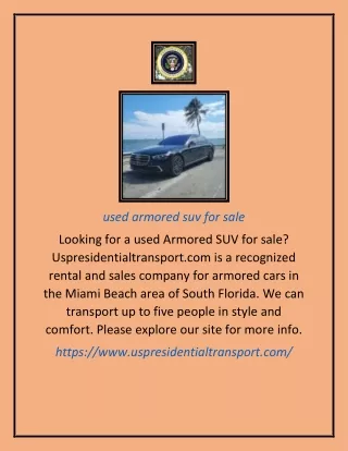 used armored suv for sale