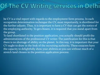 Do You Really Need The Services Of The CV Writing services in Delhi