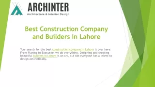 Best Construction Company and Builders in Lahore