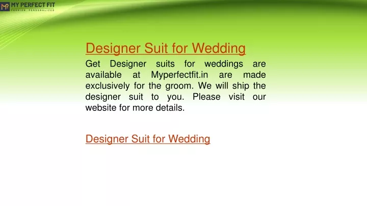 designer suit for wedding
