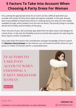 5 Factors To Take Into Account When Choosing A Party Dress For Woman (1)