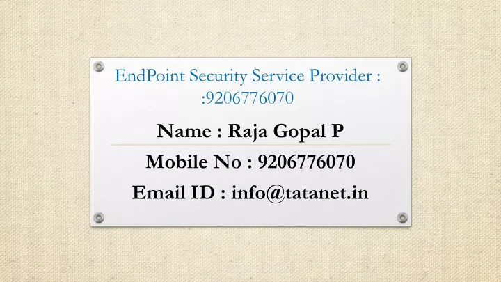 endpoint security service provider 9206776070