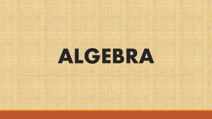 algebra