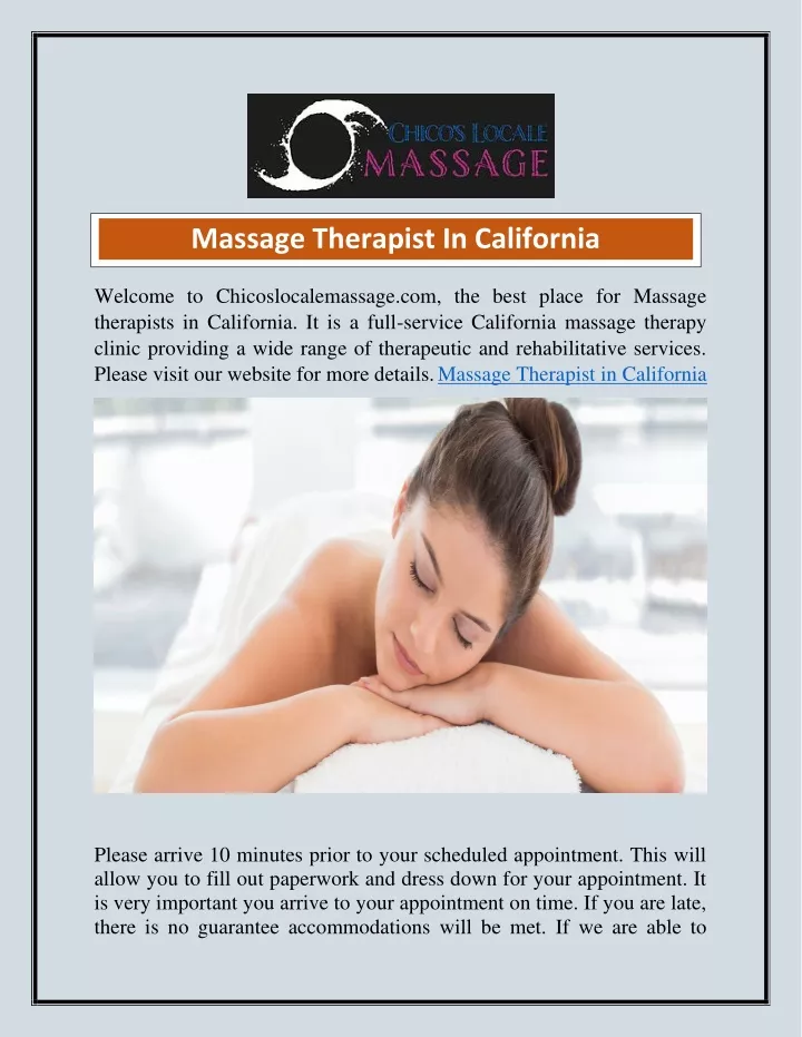 Ppt Massage Therapist In California Chicoslocalemassage Powerpoint