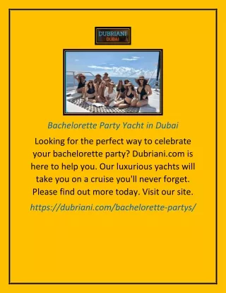 Bachelorette Party Yacht in Dubai