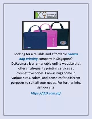 Canvas Bag Printing | Dc9.com.sg