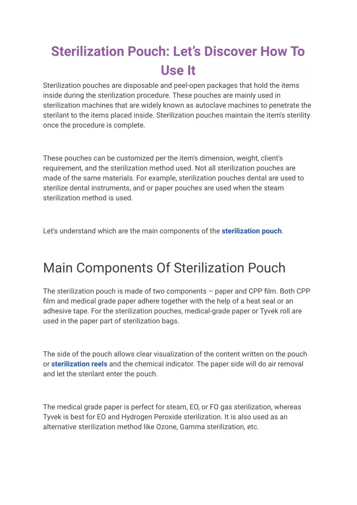sterilization pouch let s discover
