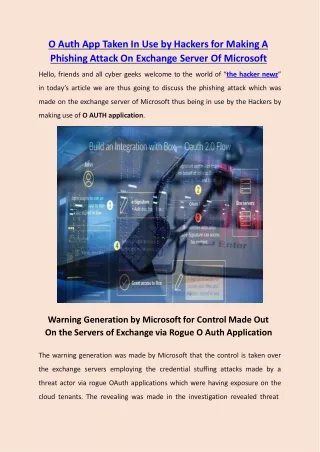 O AUTH application Taken In Use by Hackers for Making A Phishing Attack