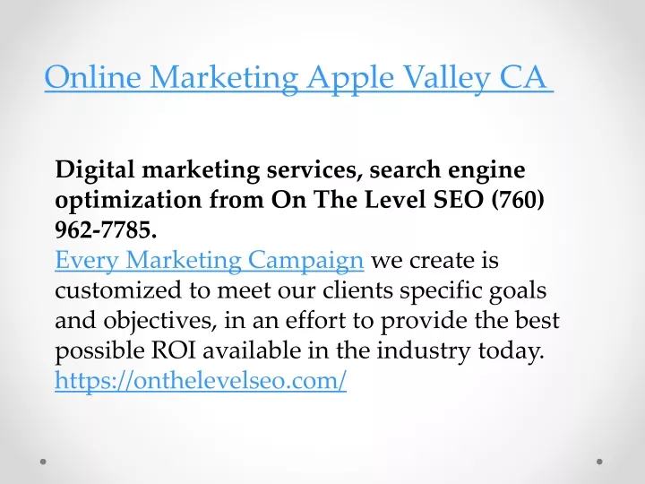 online marketing apple valley ca