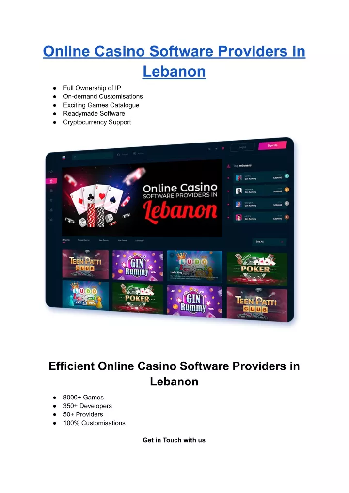 online casino software providers in lebanon