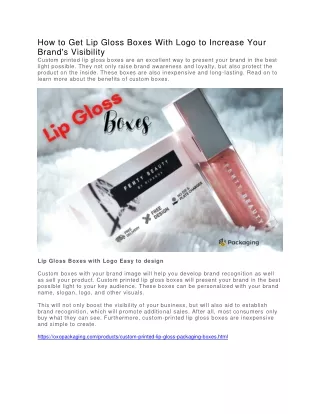 How to Get the Best Lip Gloss Boxes With Logo to Increase Your Brand