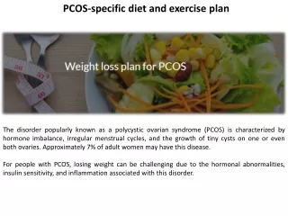 PCOS-specific diet and exercise plan