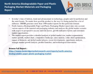 North America Biodegradable Paper and Plastic Packaging Market Size, Scope