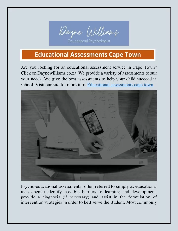 educational assessments cape town