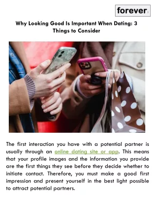 why looking good is important when dating