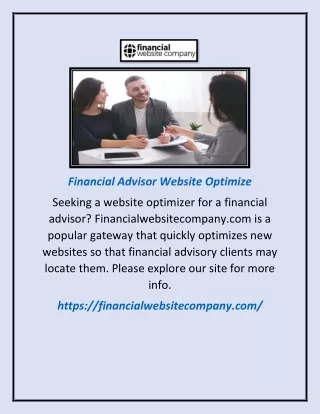 Financial Advisor Website Optimize | Financialwebsitecompany.com