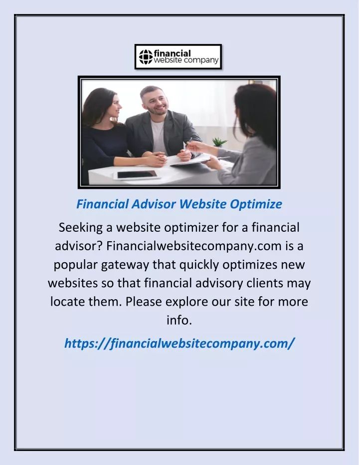 financial advisor website optimize