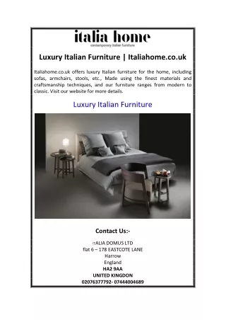 Luxury Italian Furniture | Italiahome.co.uk