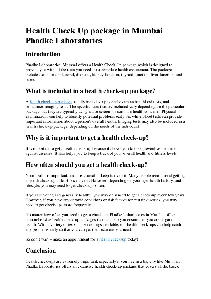 health check up package in mumbai phadke