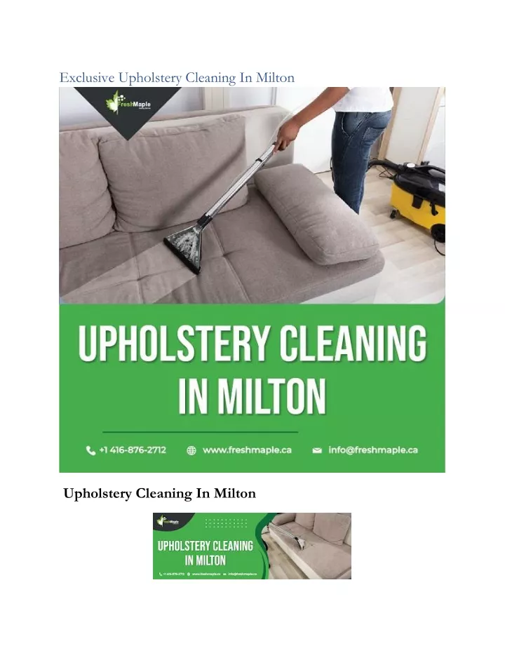 exclusive upholstery cleaning in milton