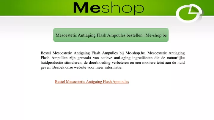 mesoestetic antiaging flash ampoules bestellen