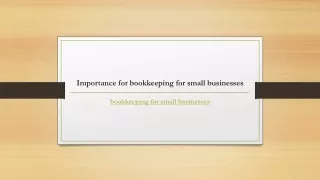 Importance for bookkeeping for small businesses