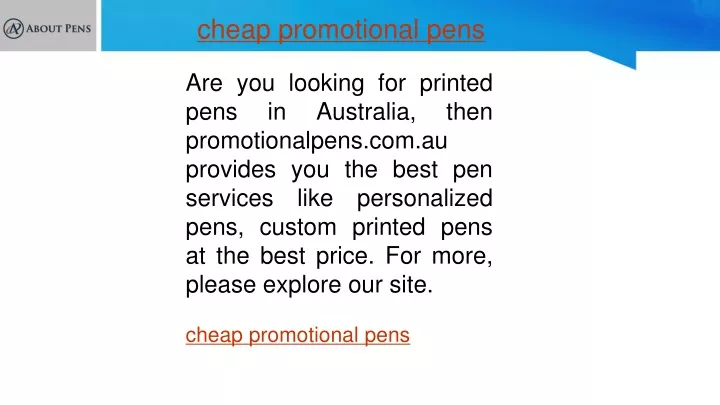 cheap promotional pens