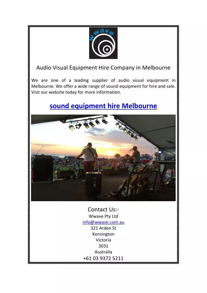 audio visual equipment hire company in melbourne