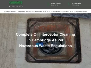 Complete Oil Interceptor Cleaning In Cambridge As Per Hazardous Waste Regulation