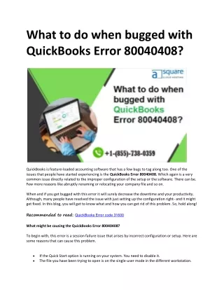 what to do when bugged with quickbooks error