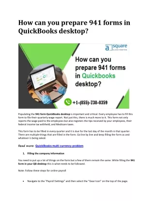 how can you prepare 941 forms in quickbooks