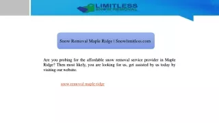 snow removal maple ridge snowlimitless com