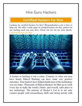 certified hackers for hire