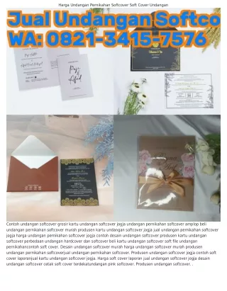 ౦8ᒿ1·3415·ᜪ5ᜪᏮ (WA) Grosir Undangan Pernikahan Softcover Jogja Produsen Undangan