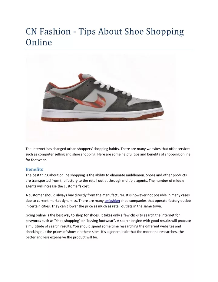 cn fashion tips about shoe shopping online