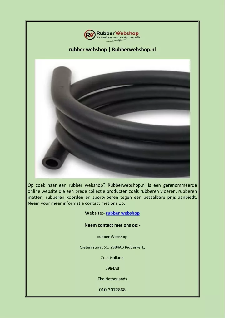 rubber webshop rubberwebshop nl