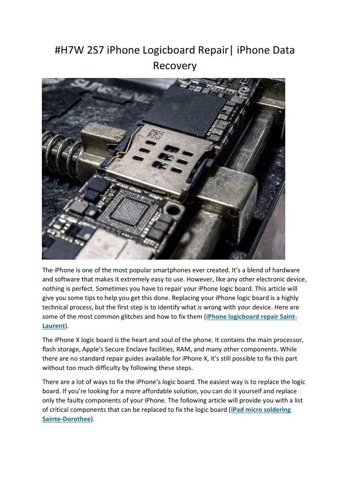 h7w 2s7 iphone logicboard repair iphone data