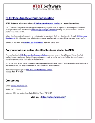 olx clone app development solution at t software