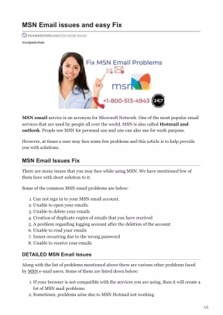 MSN Email issues and easy Fix