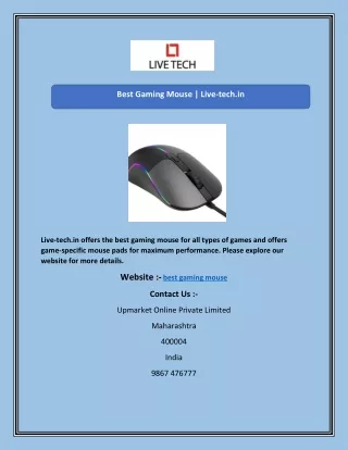 Best Gaming Mouse | Live-tech.in