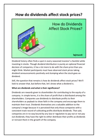 how do dividends affect stock prices