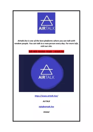 Talk With Random People  Airtalk.live