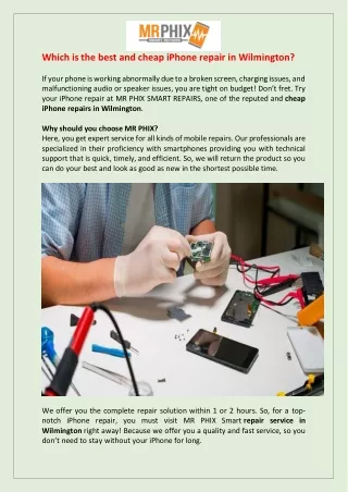 Which is the best and cheap iPhone repair in Wilmington?