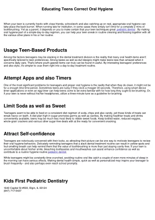 Showing Teens Correct Dental Health