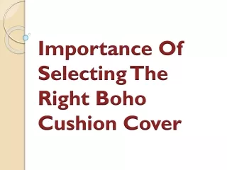 Importance Of Selecting The Right Boho Cushion Cover